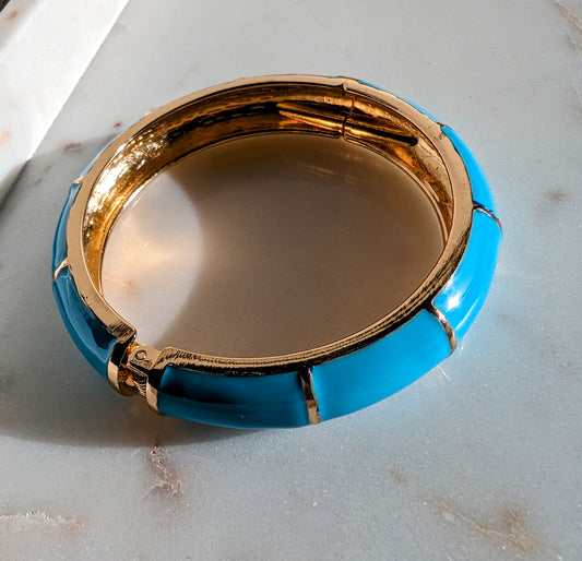 Enamel Hinge Bracelet Turquoise