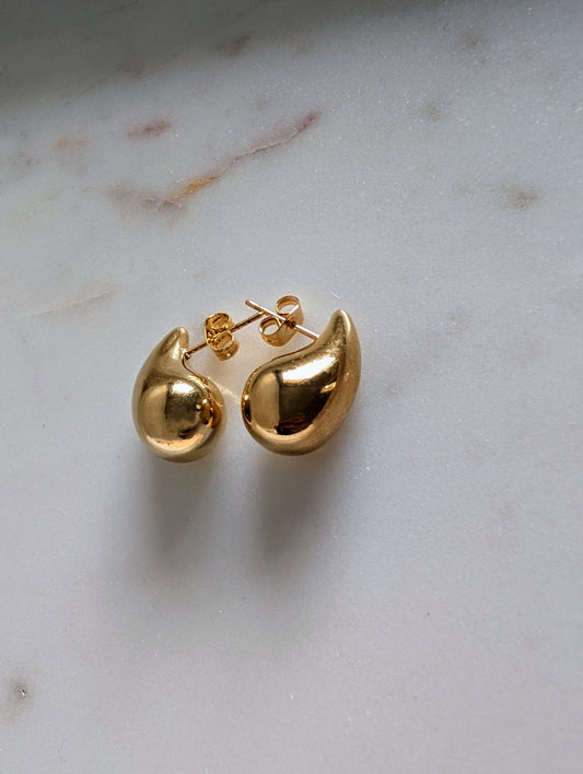 Gold Tear Drop Earrings