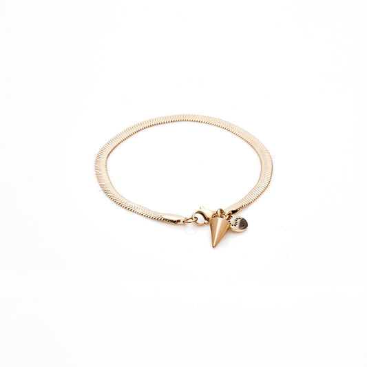 Herringbone Wide Silky / Bracelet / Gold