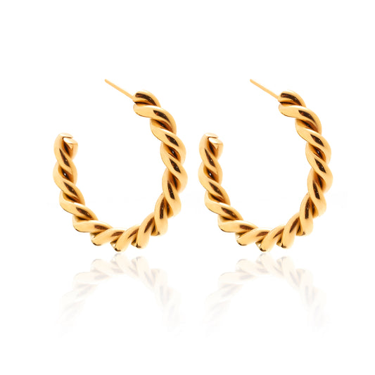 Rosa / Hoop Earrings / Gold