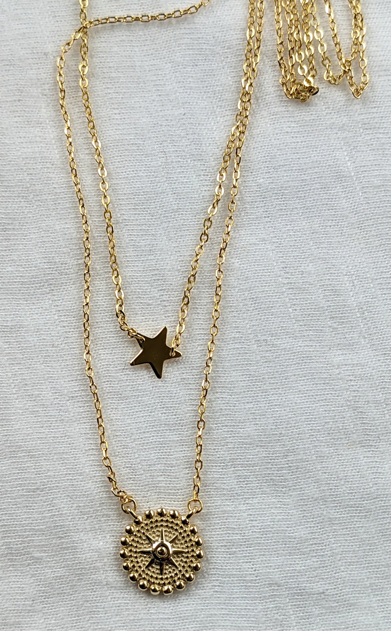 Circle Star Gold Plated Necklace
