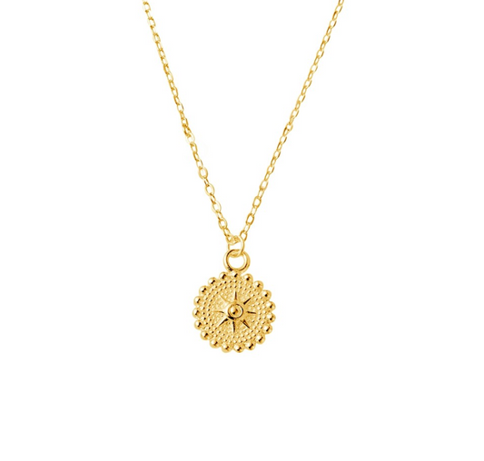 Circle Star Gold Plated Necklace
