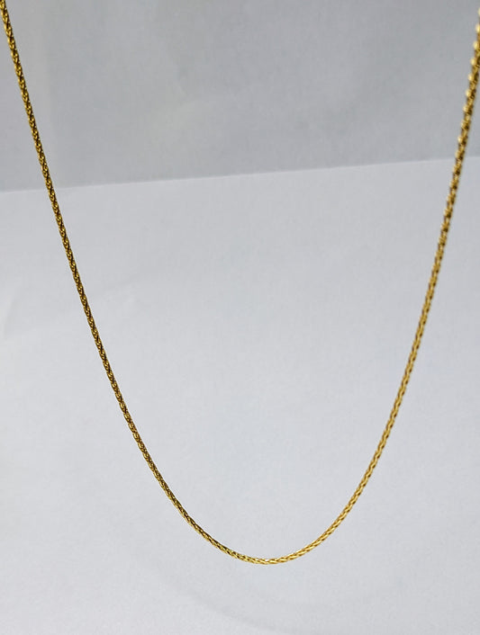 Sterling silver spiga necklace 66cm gold-plated