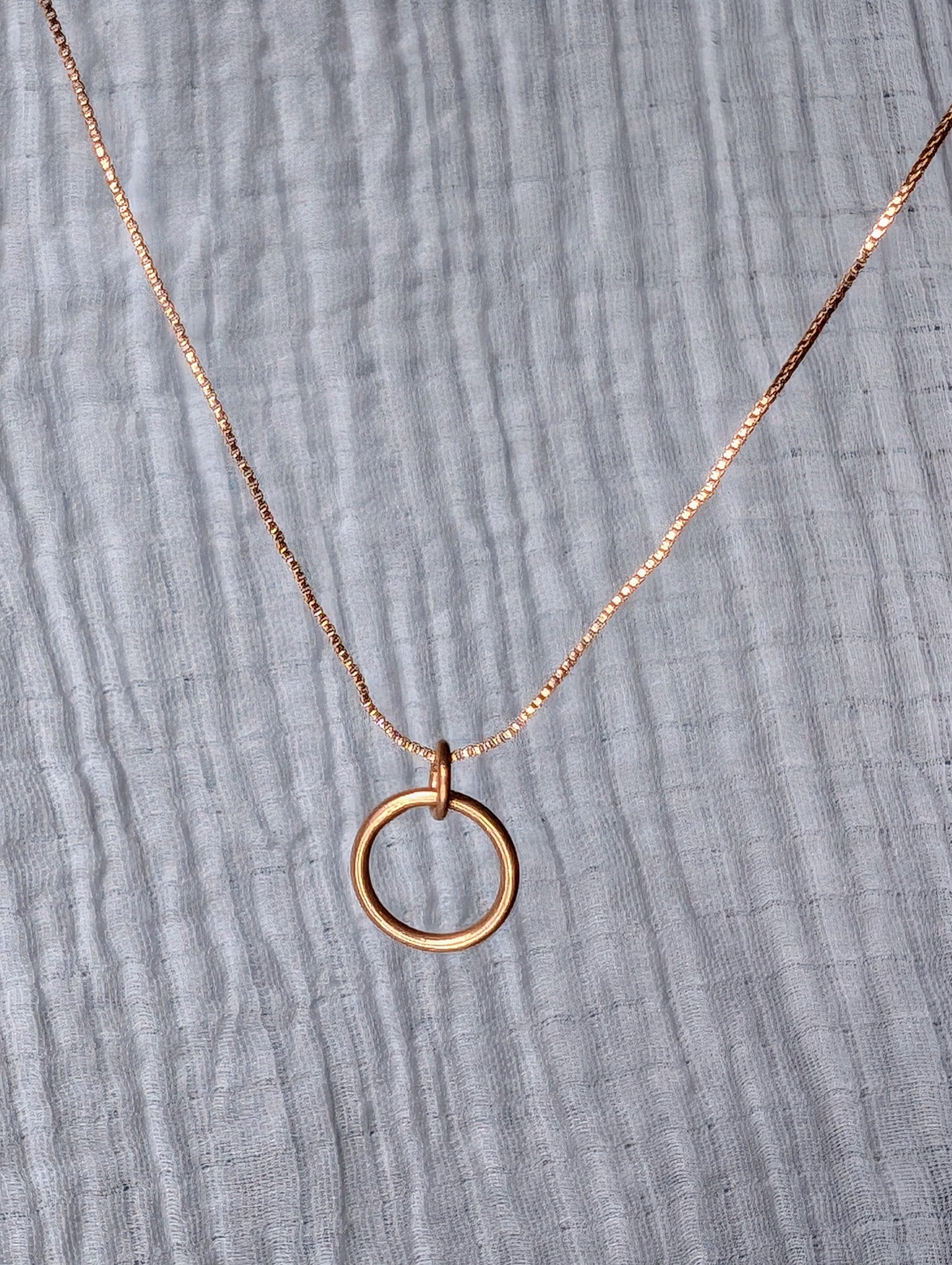 Rose Gold Rustic Wheel Necklace